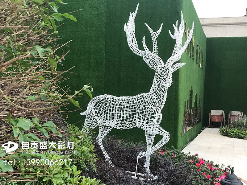 自贡彩灯 丝雕鹿 丝雕麋鹿 彩灯制作