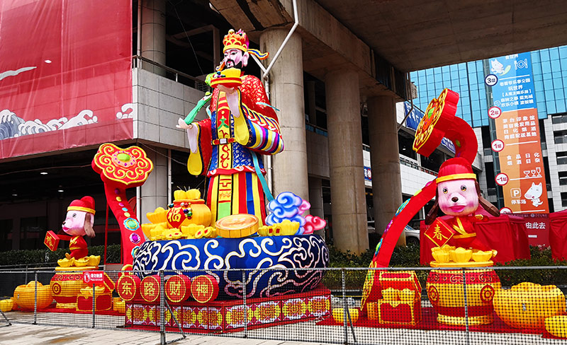 财神花灯定制，花灯定制，