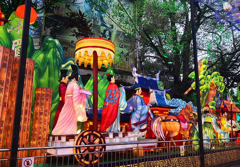 三国题材彩灯,彩灯制作,