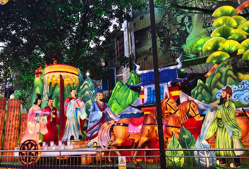 三国题材彩灯,彩灯制作,