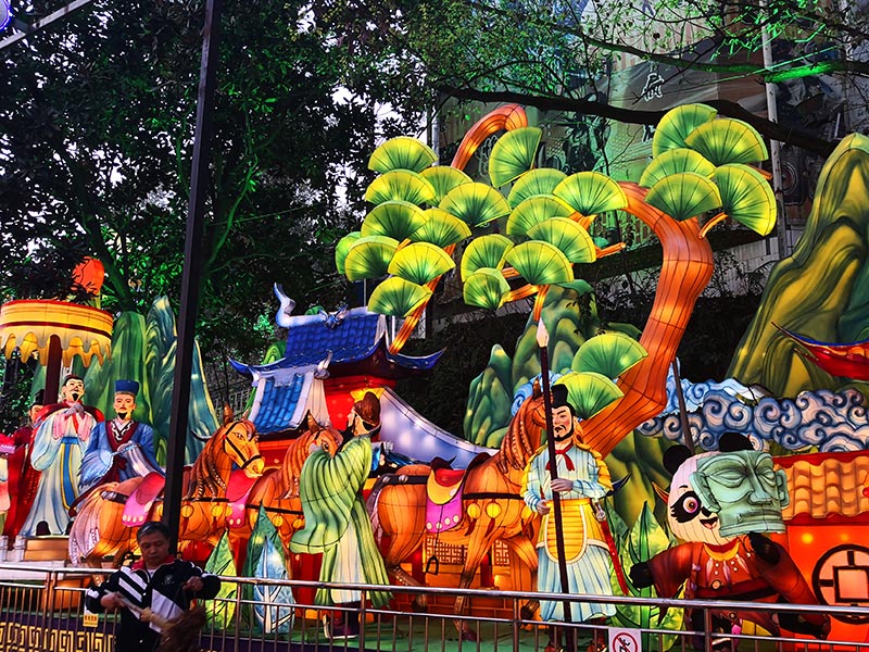 三国题材彩灯,彩灯制作,