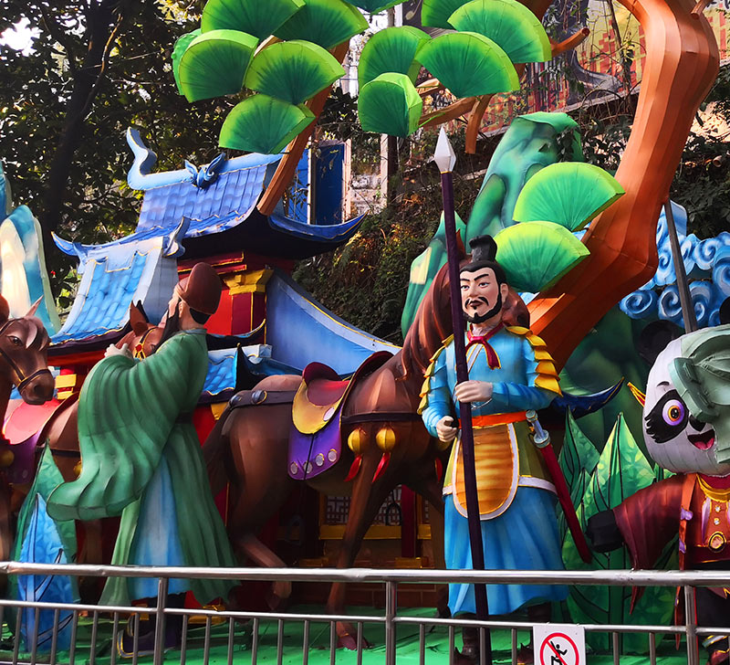 三国题材彩灯,彩灯制作,