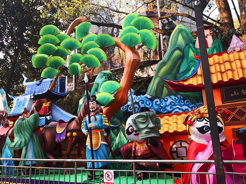 三国题材彩灯,彩灯制作,