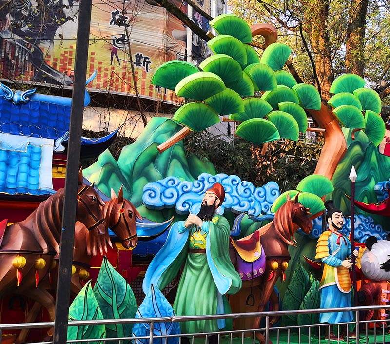 三国题材彩灯,彩灯制作,