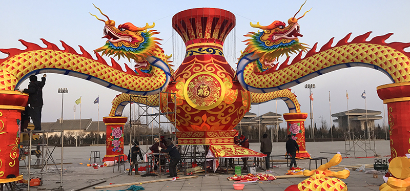 龙形彩灯，彩灯制作，自贡彩灯，