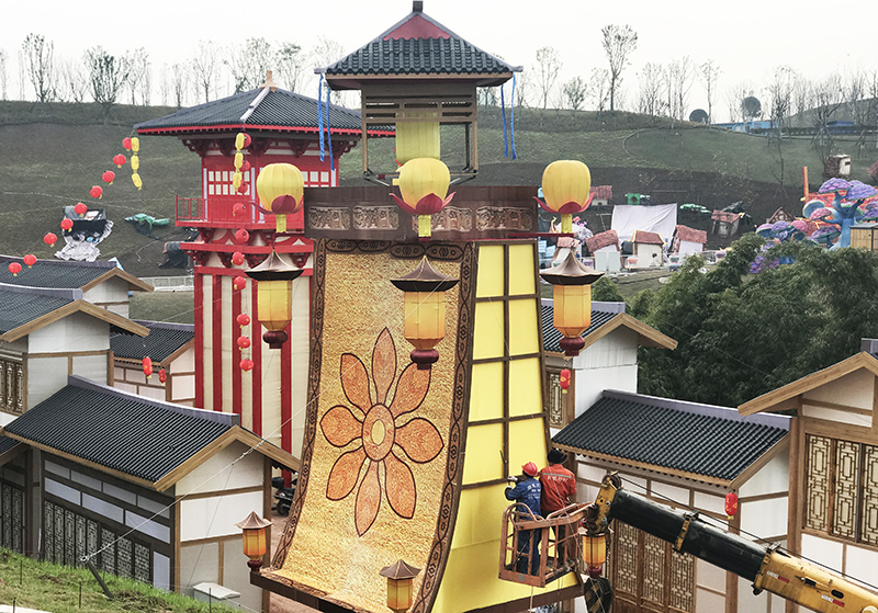 仿古彩灯建筑，上元彩灯，自贡灯会，