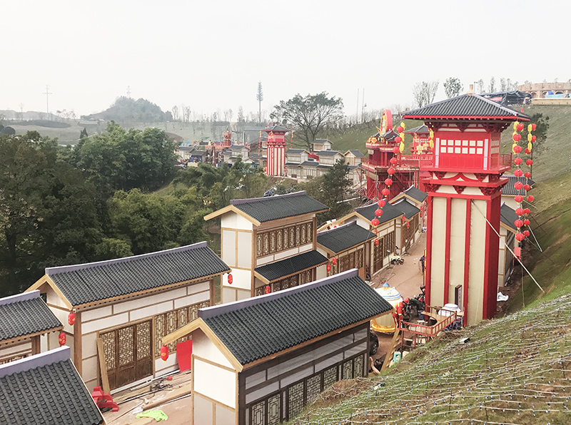 仿古彩灯建筑，上元彩灯，自贡灯会，