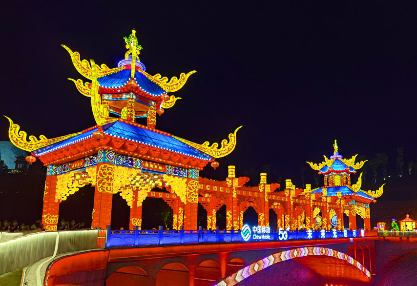 自贡彩灯花灯制作——春节大型廊灯